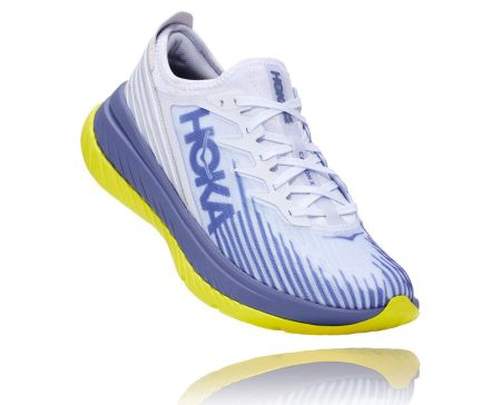 Hoka Carbon X-SPE Distance - Adidasi Alergare Pe Drum Dama Albi / Albastri | RO-Ooof5hB